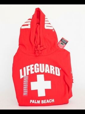 NEW W TAG  Lifeguard Palm Beach Red And White Hoodie Mens XL